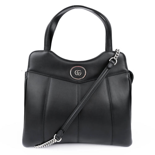 Gucci Petit GG Large Black Leather 2Way Handbag 745918 Rank A