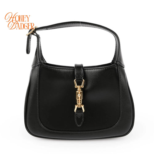 Gucci Jackie 1961 Mini Shoulder Bag Black Leather Gold Hardware 2WAY Bag