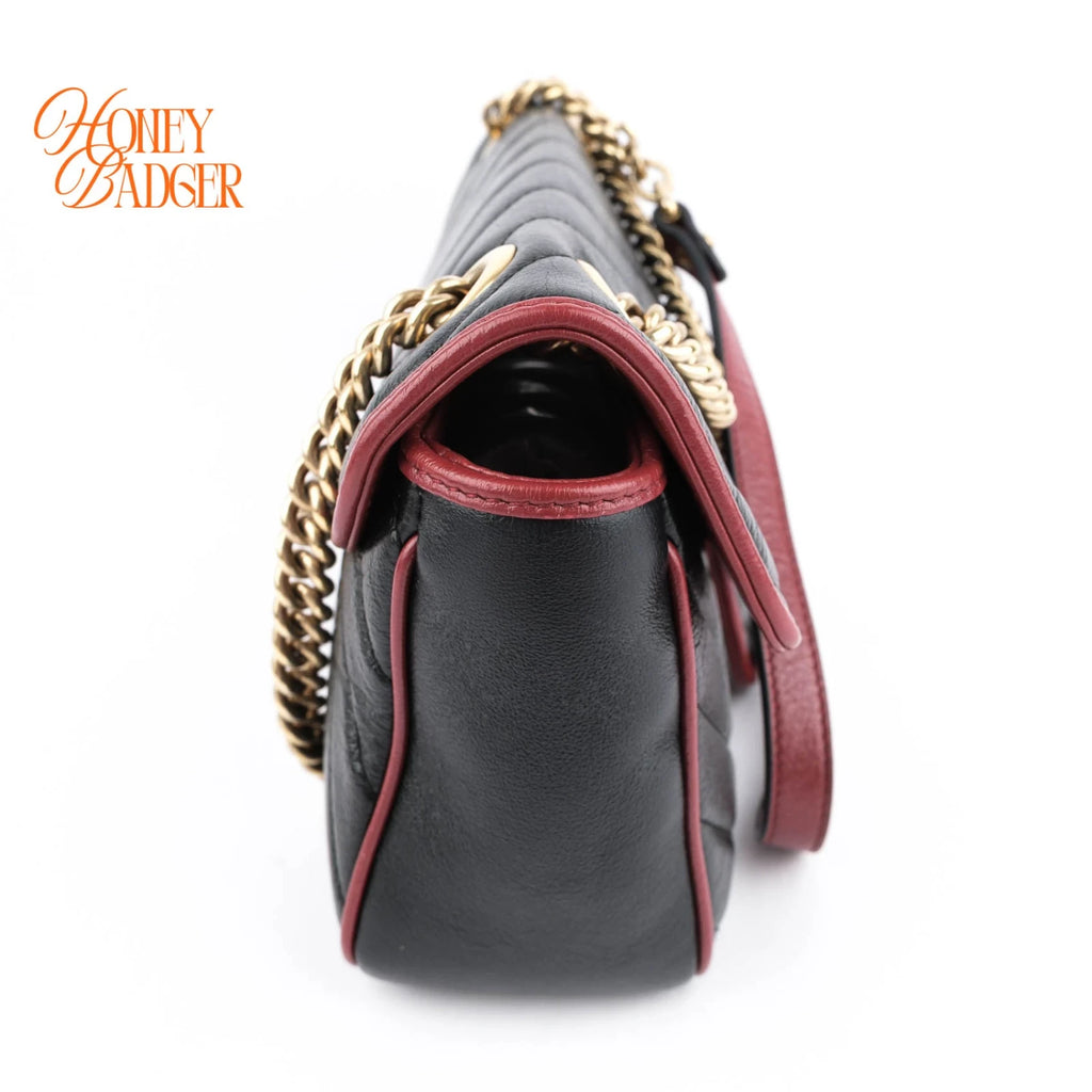 Gucci GG Marmont 26 Black Red Trim Rank A