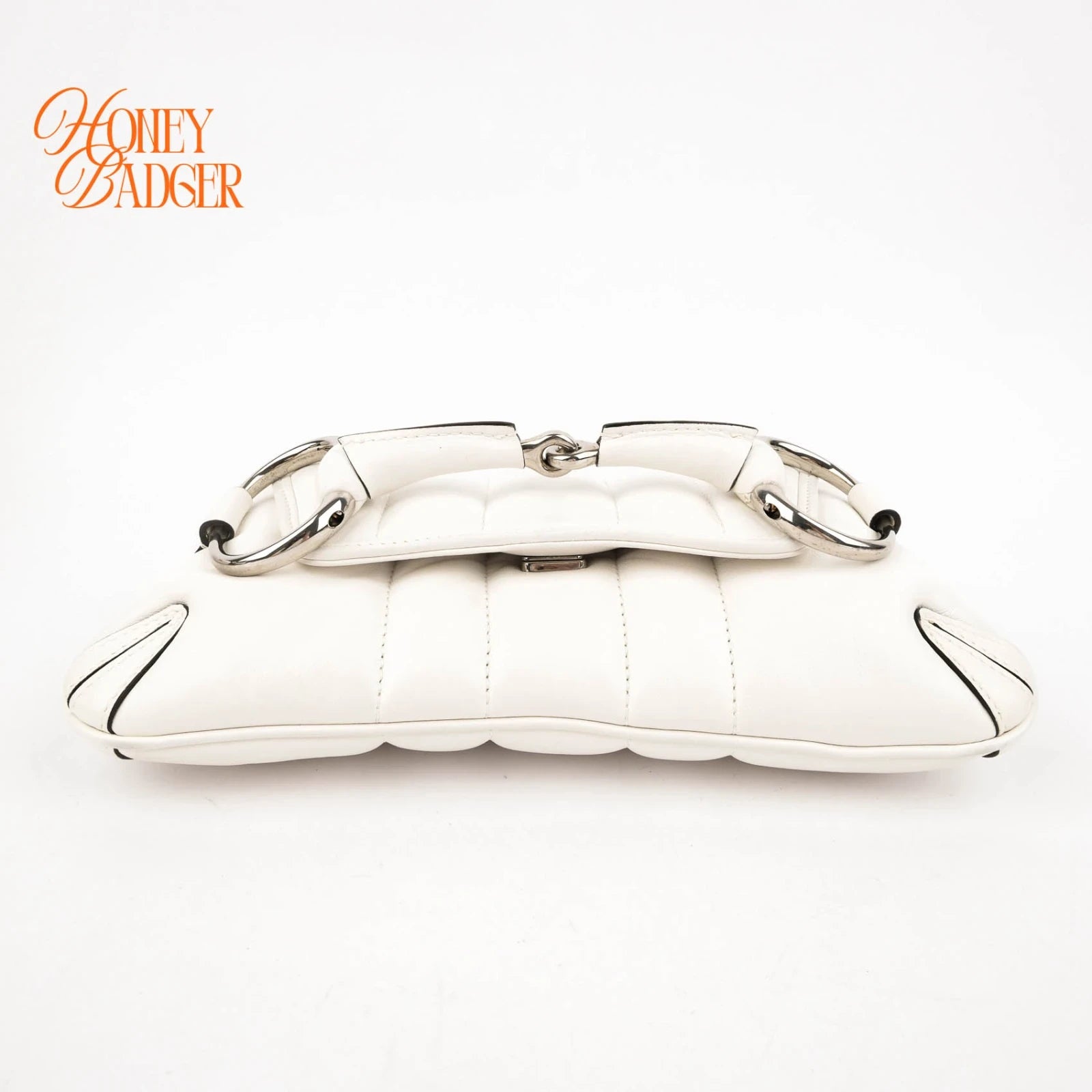 Gucci Horsebit 1955 Small Leather White Silver Hardware Rank S