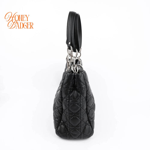 Dior Lady Dior Soft Shopping Large Lambskin Black Rank A
