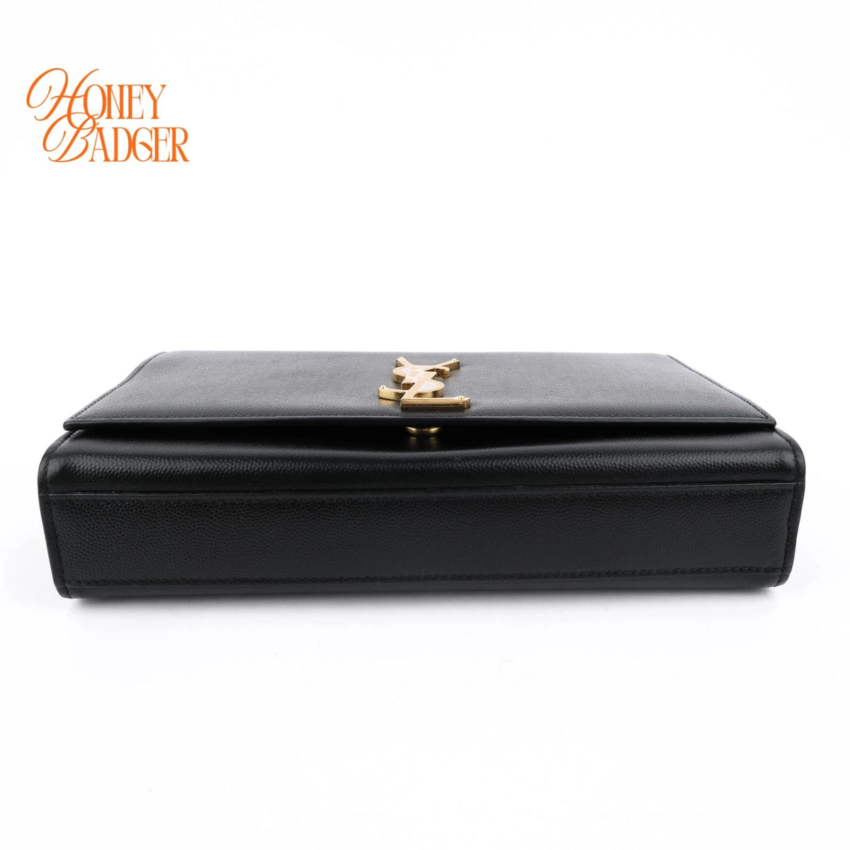 Saint Laurent Kate Medium Grain de Poudre Embossed Leather Black Light Bronze Hardware Rank A