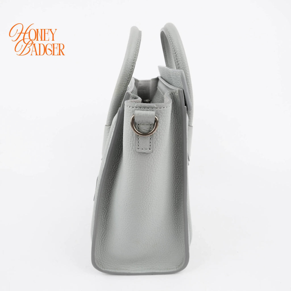Celine Luggage Nano in gray leather, Grade A condition.