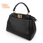 Fendi Peekaboo ISeeU Mini Black Leather 2Way Bag G3507 Rank A