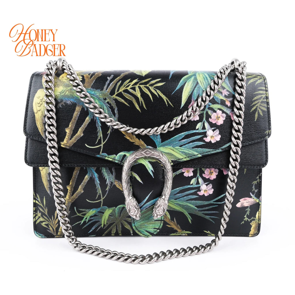 Gucci Dionysus Medium Tropical Print Leather Chain Shoulder Bag Rank A