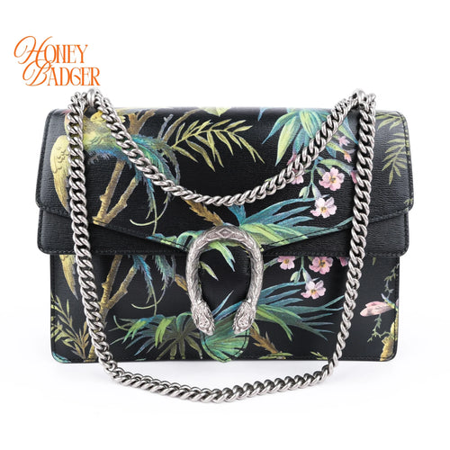 Gucci Dionysus Medium Tropical Print Leather Chain Shoulder Bag Rank A