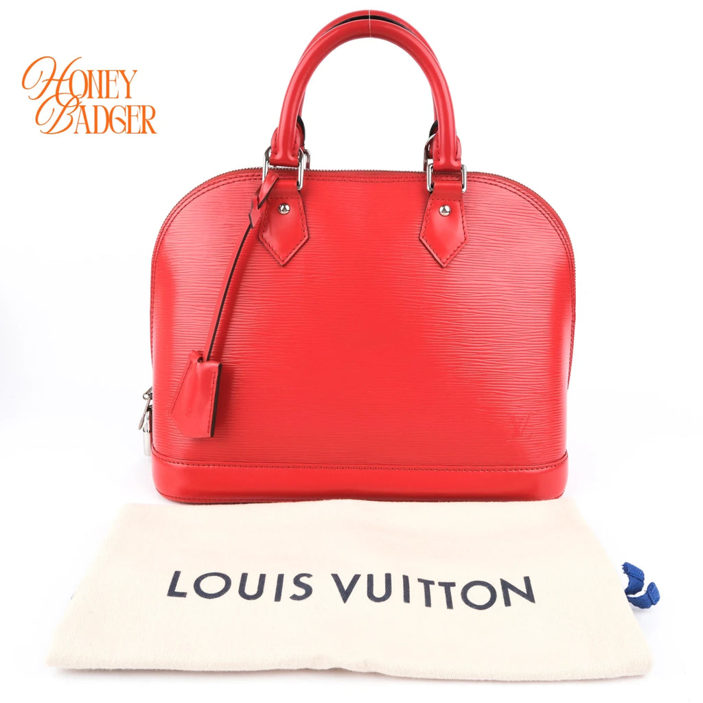 Louis Vuitton Alma PM Epi Leather Coquelicot Red Silver Hardware Rank AB