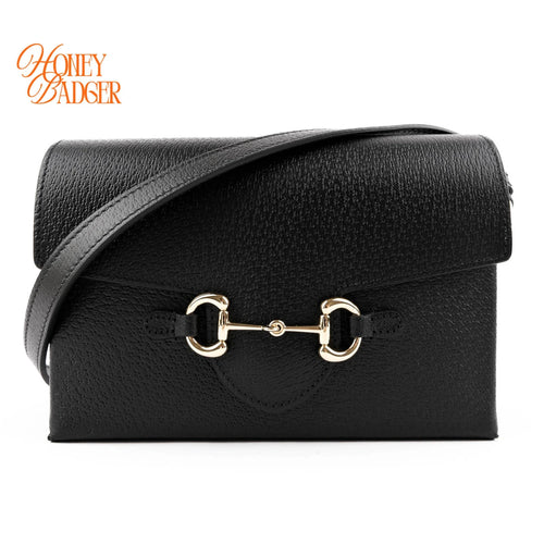 Gucci Horsebit 1955 Leather Shoulder Bag Black Rank S