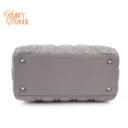 Dior Lady Dior Medium Cannage Lambskin Gray Rank A