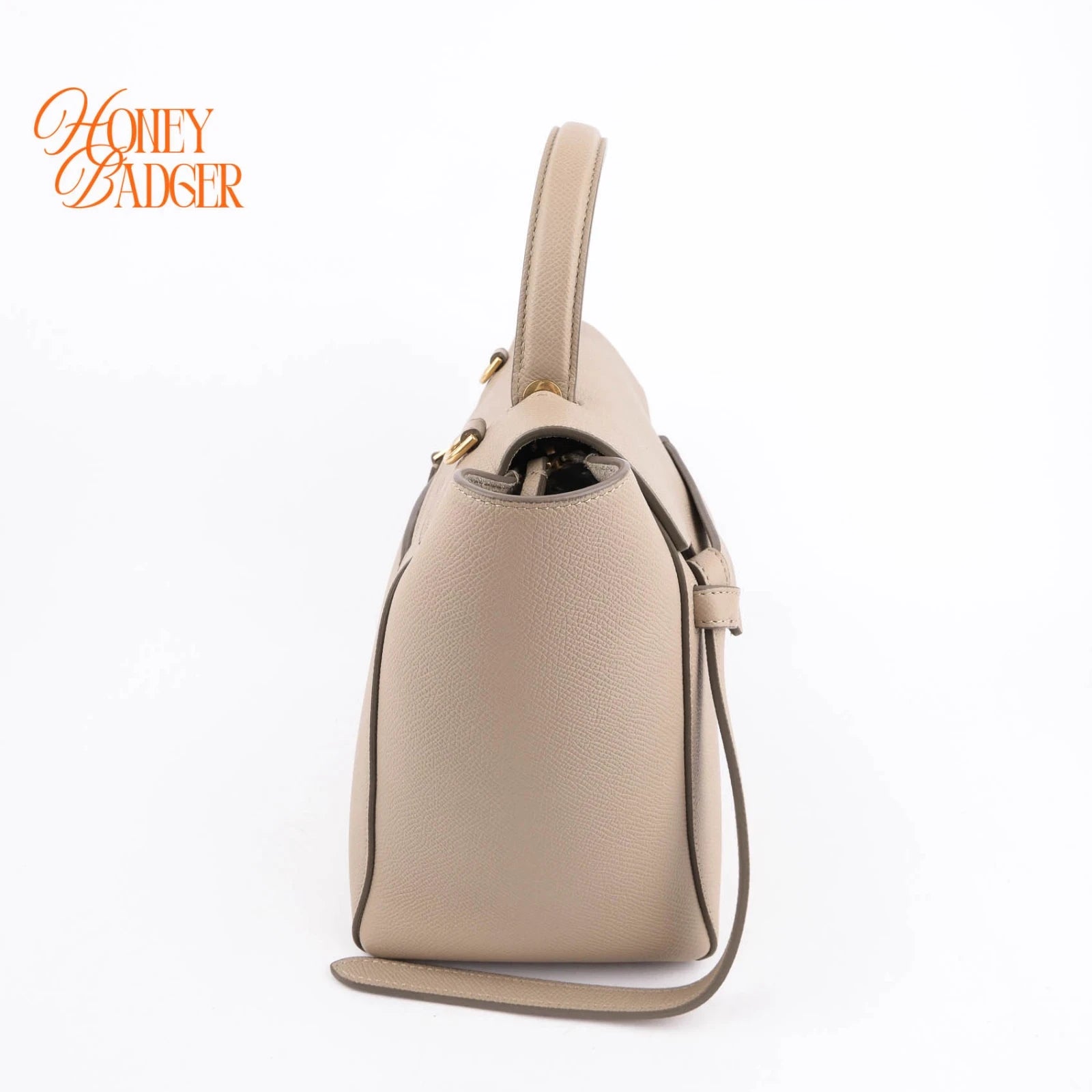 Celine Belt Bag Medium Beige Leather 2Way Handbag Rank A