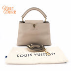 Louis Vuitton Capucines BB Taurillon Leather Galet Gray Gold Hardware Rank A