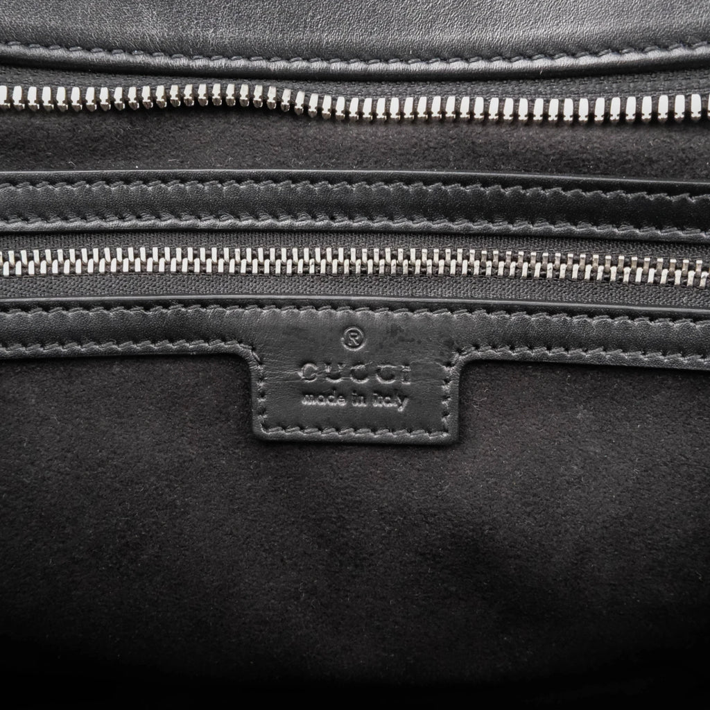 Gucci Petit GG Large Black Leather 2Way Handbag 745918 Rank A