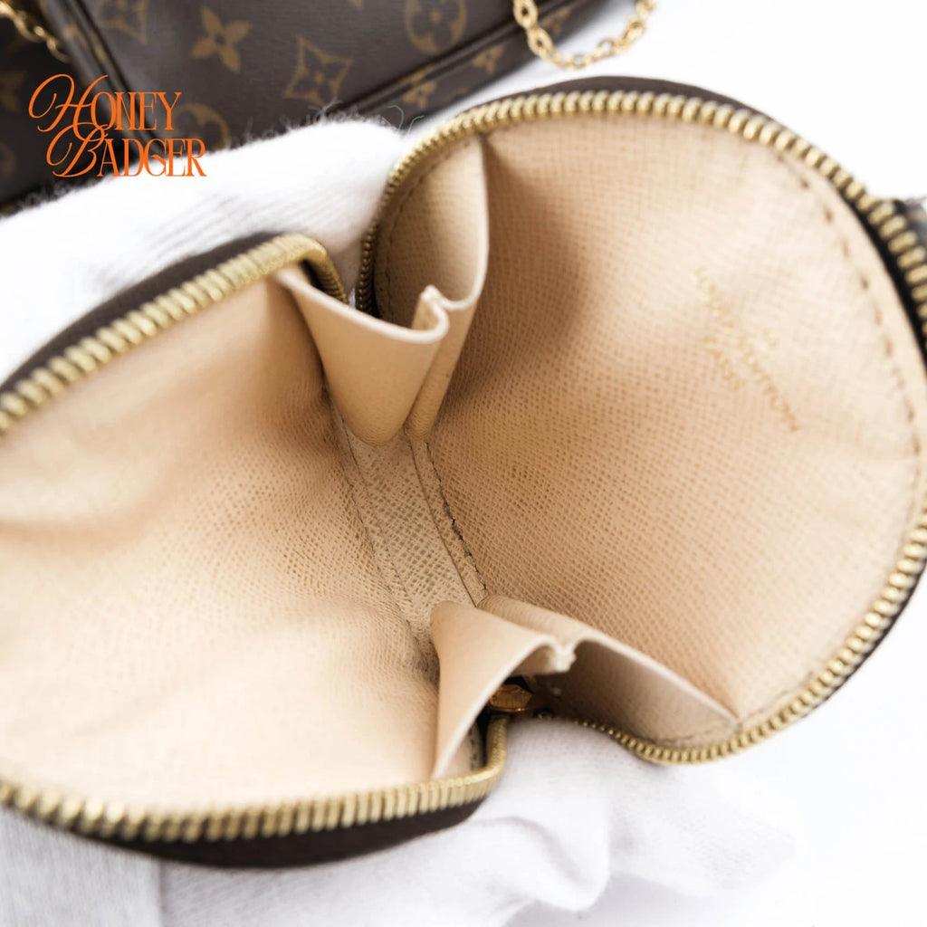 Louis Vuitton Multi Pochette Accessoires in Monogram with pink strap, Grade A condition.