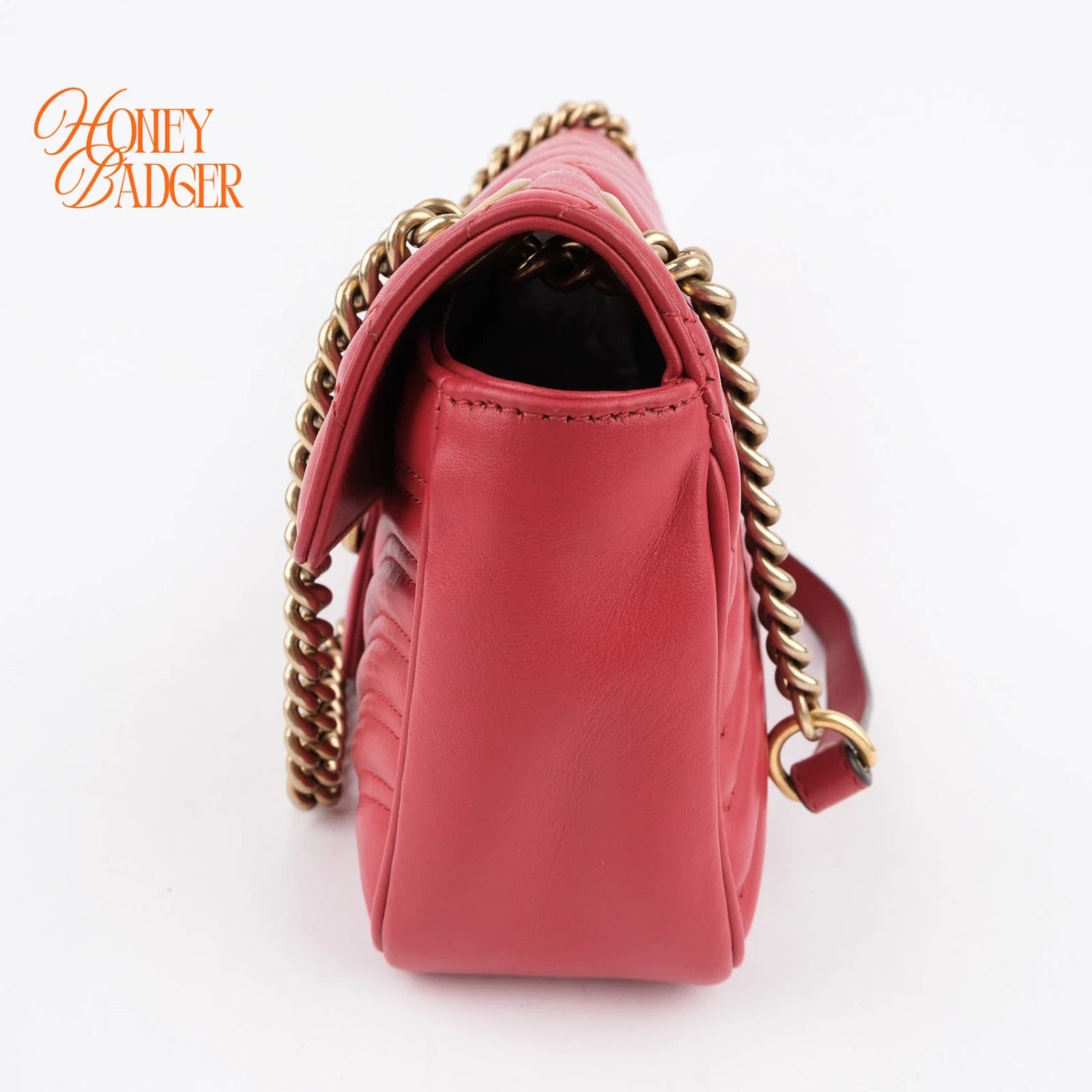 Gucci GG Marmont 26 in red leather, Grade A condition.
