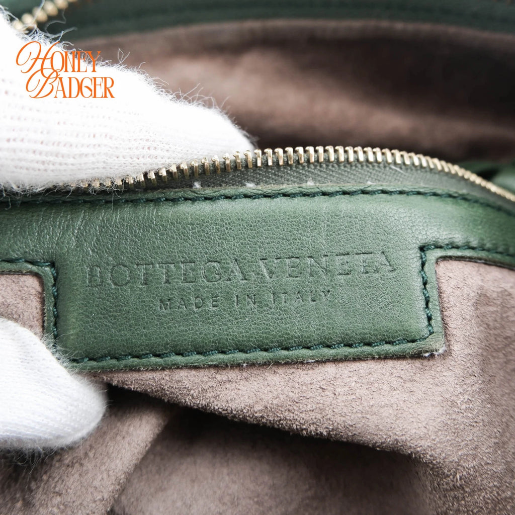 Bottega Veneta Veneta Hobo Intrecciato Leather Green Rank A