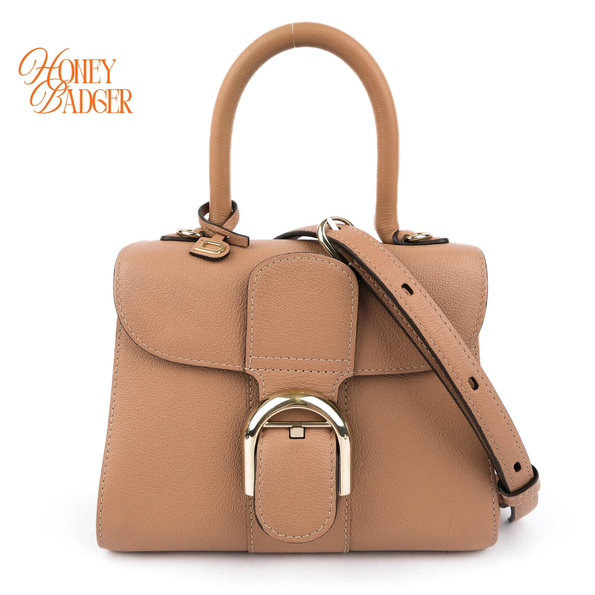 Delvaux Brillant Mini Grained Calfskin Beige Silver Hardware Rank AB