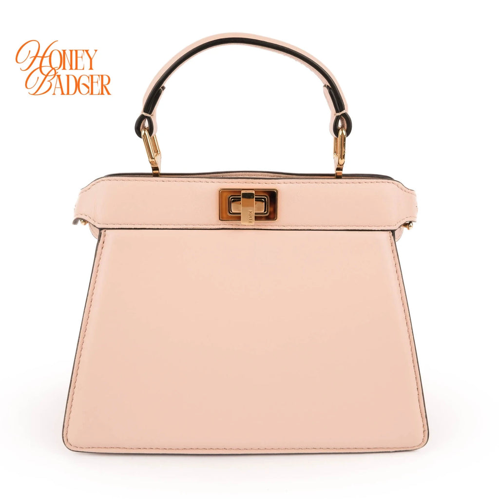 Fendi Peekaboo ISeeU Petite Handbag Pink Leather 2WAY Bag 8BN335
