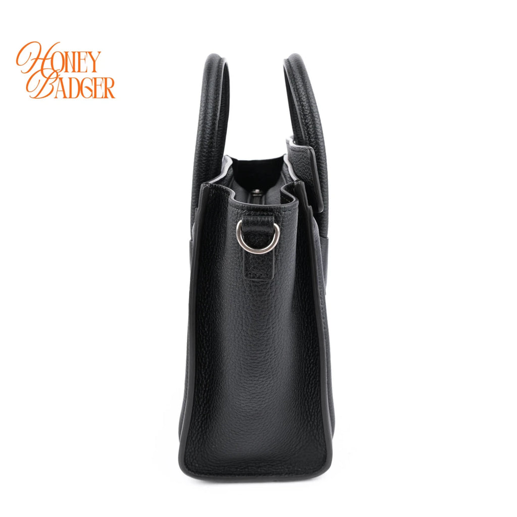 Celine Luggage Nano Leather Bag Black Rank A
