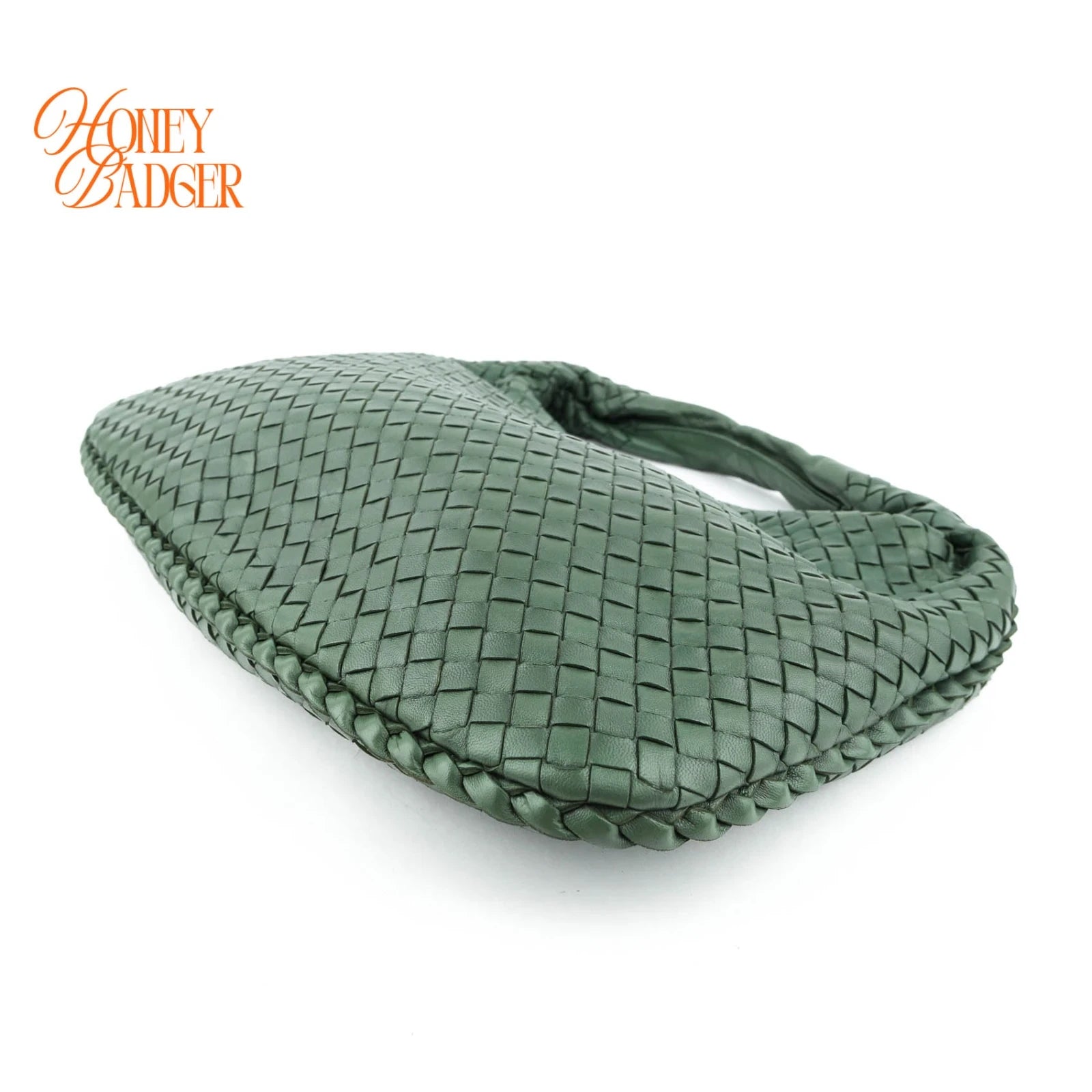 Bottega Veneta Veneta Hobo Intrecciato Leather Green Rank A