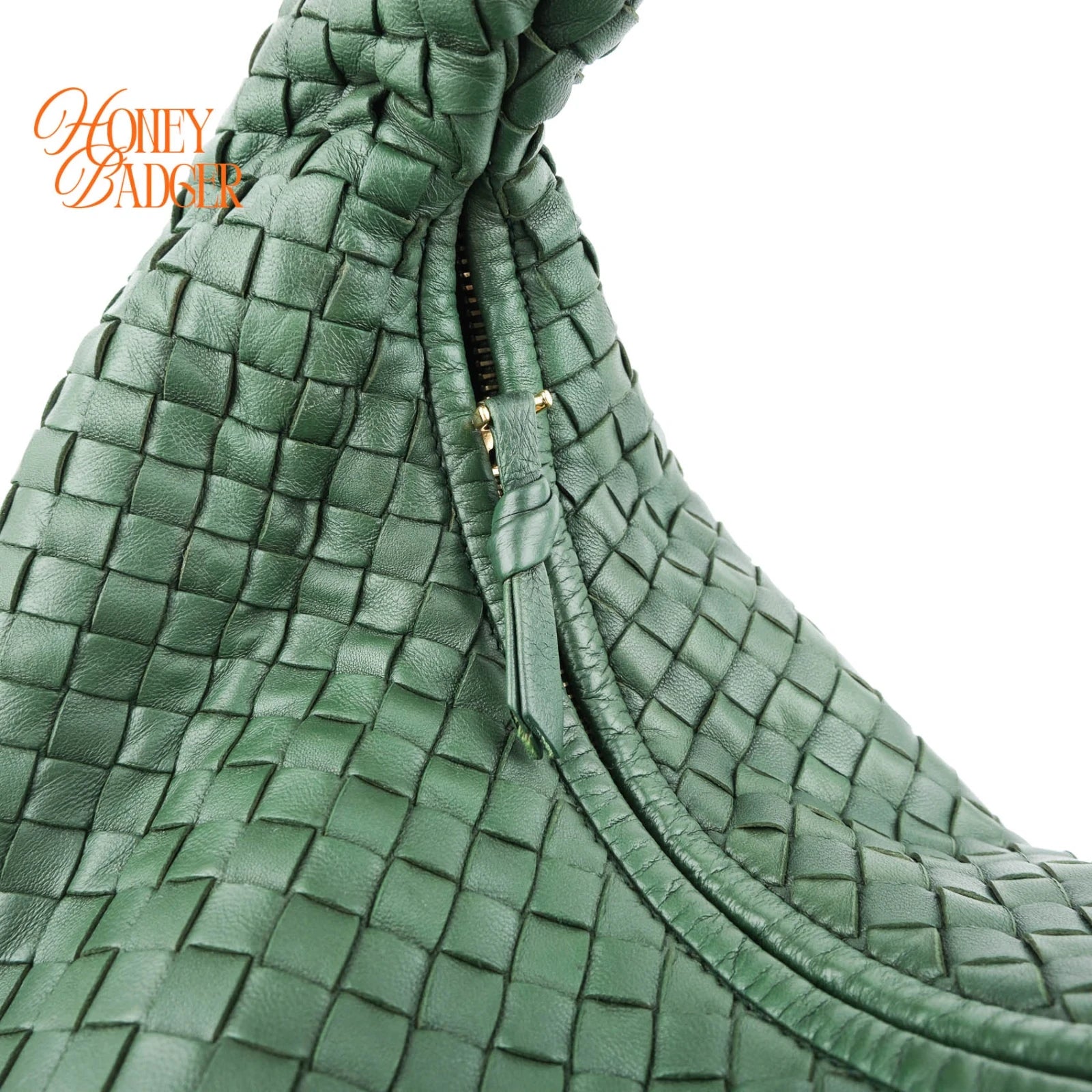 Bottega Veneta Veneta Hobo Intrecciato Leather Green Rank A