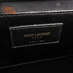 Saint Laurent Kate Medium Grain de Poudre Embossed Leather Black Light Bronze Hardware Rank A