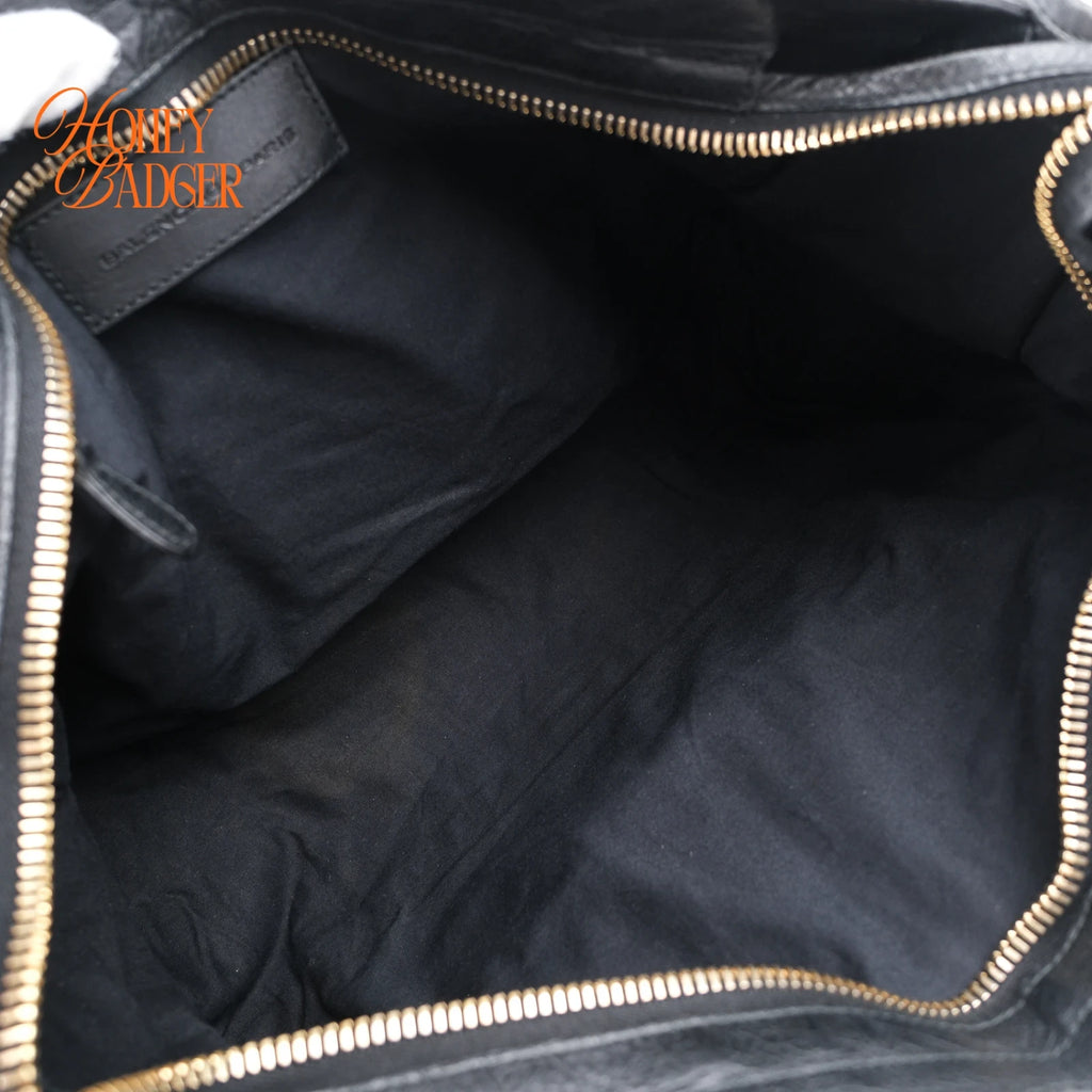 Balenciaga Giant 21 Part Time Black Leather 2-Way Handbag Shoulder Bag Rank AB