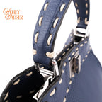 Fendi Peekaboo Mini Selleria Grained Leather Blue Rank A