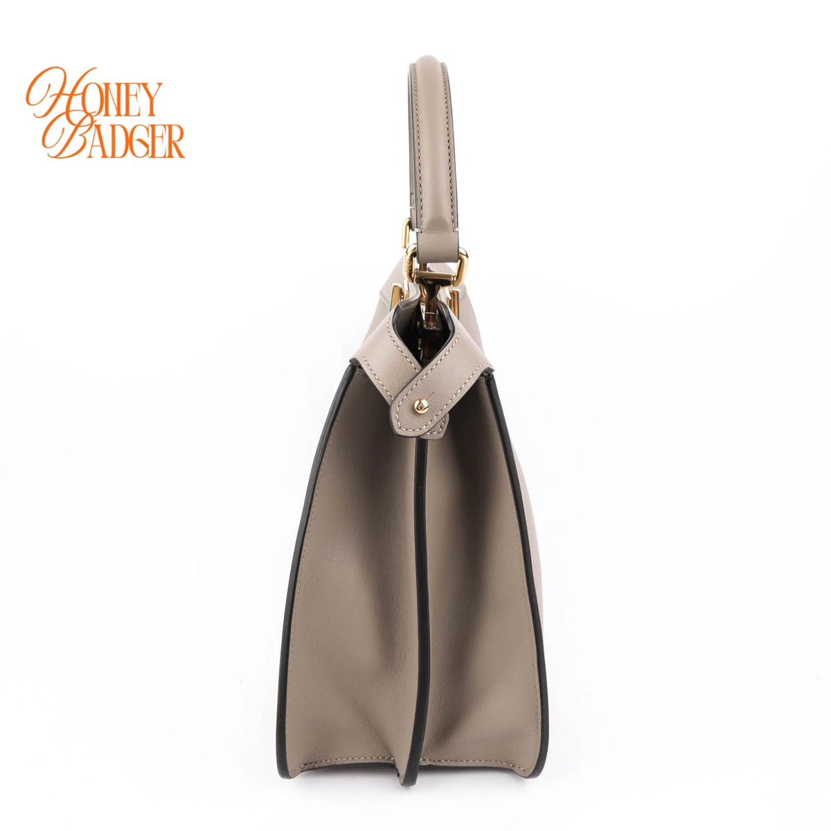 Fendi Peekaboo ISeeU Medium Calfskin Dove Grey Gold Hardware Rank A