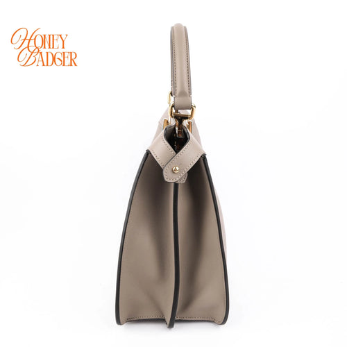 Fendi Peekaboo ISeeU Medium Calfskin Dove Grey Gold Hardware Rank A