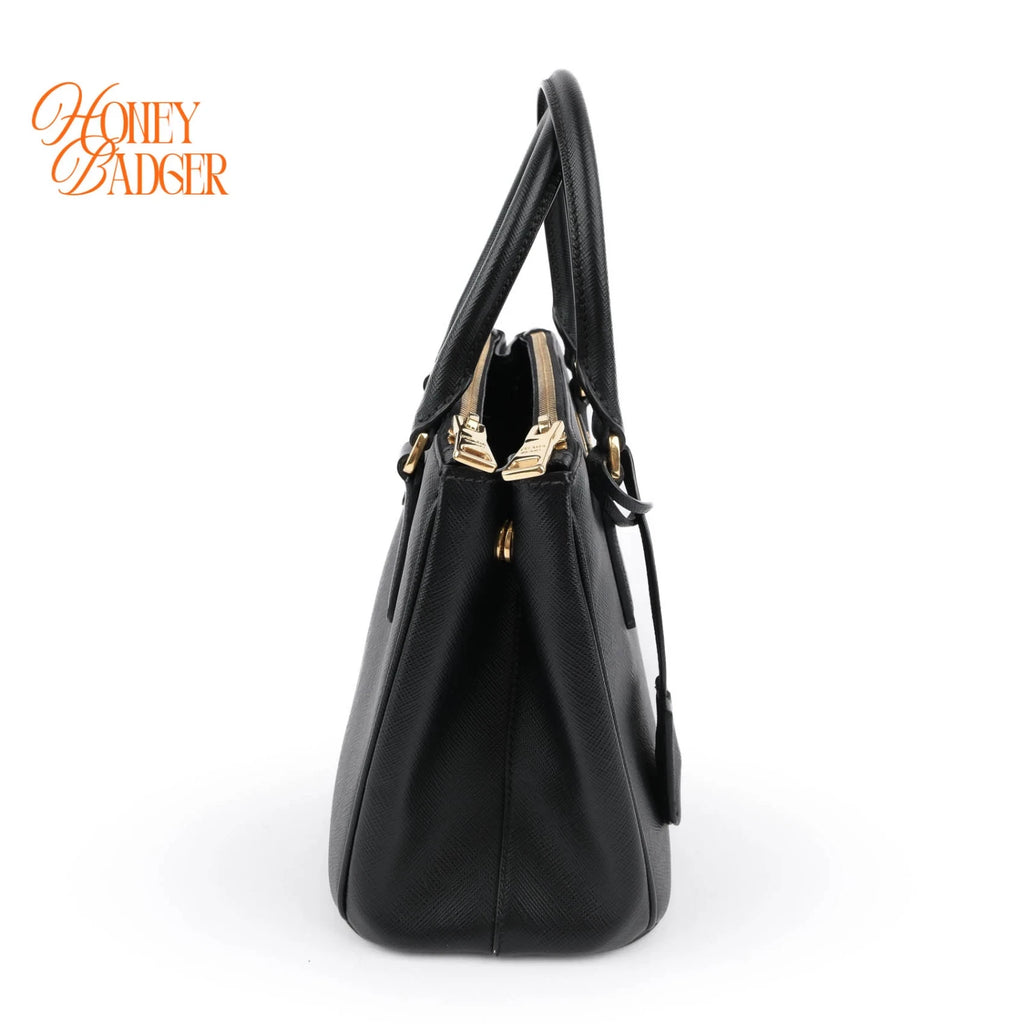 Prada Galleria Small Saffiano Leather 2WAY Bag Black Nero