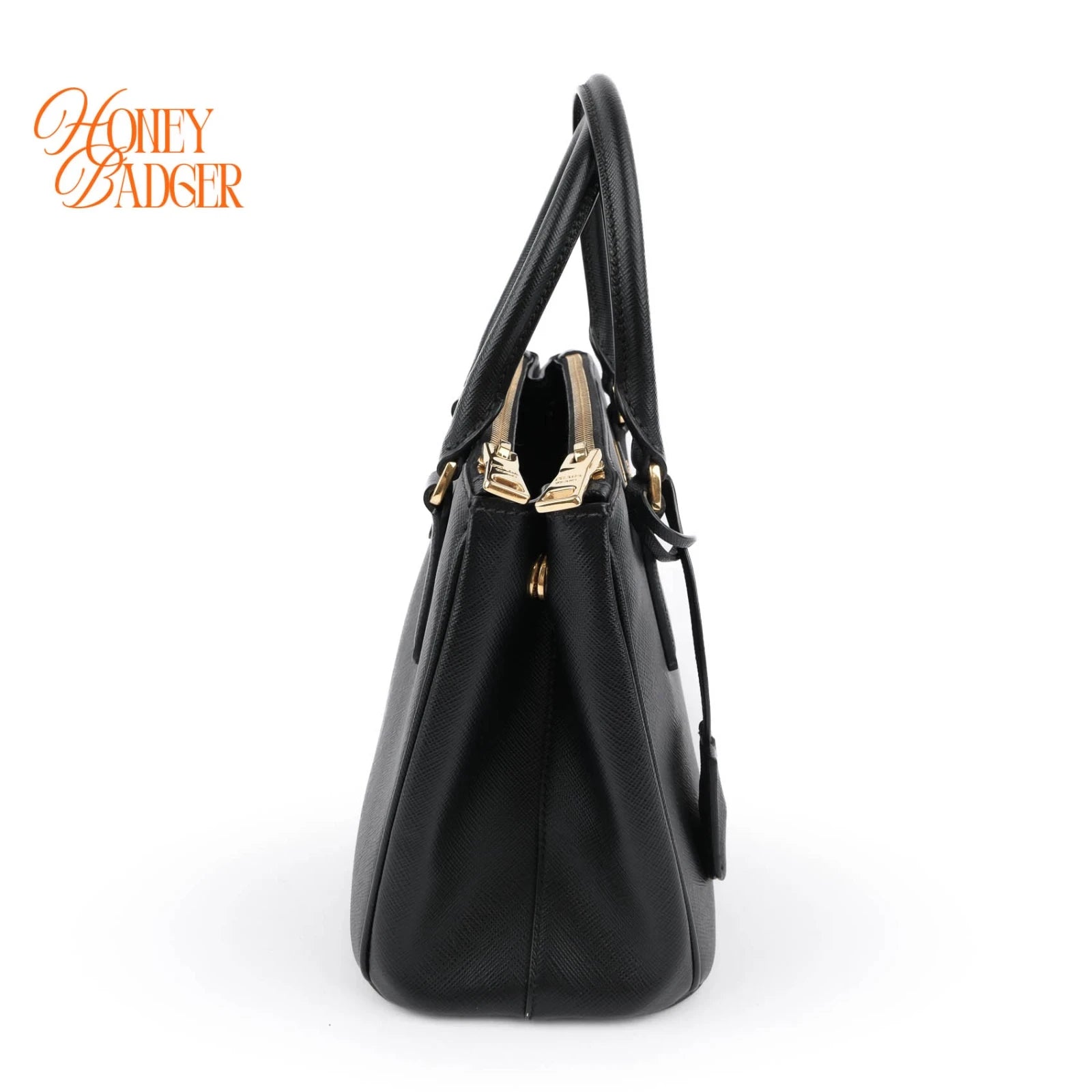 Prada Galleria Small Saffiano Leather 2WAY Bag Black Nero