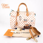 Louis Vuitton x Grace Coddington Speedy Bandoulière 30 Catogram White Orange Rank S