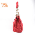 Dior Soft Shopping Tote Cannage Lambskin Red Gold Hardware Rank AB
