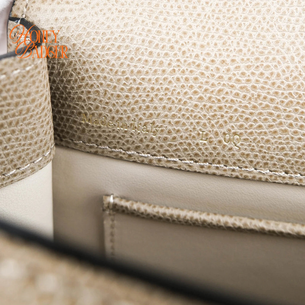 Valextra Iside Mini Millepunte Calfskin Beige Cachemire Gold Hardware Rank A