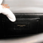 Saint Laurent Solferino Medium Satchel Bag Gray Smooth Leather Gold Hardware