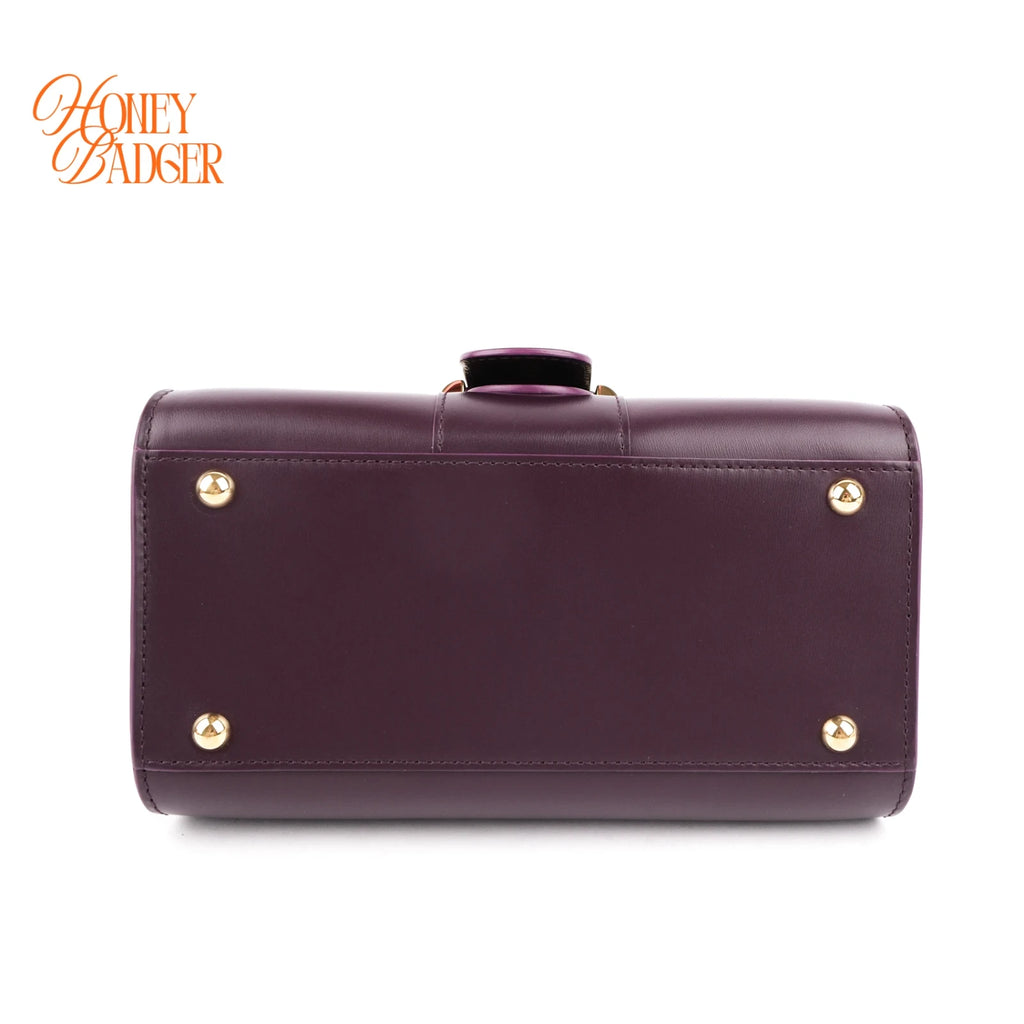 Delvaux Brillant Mini Purple Box Calf Leather 2-Way Bag Rank A