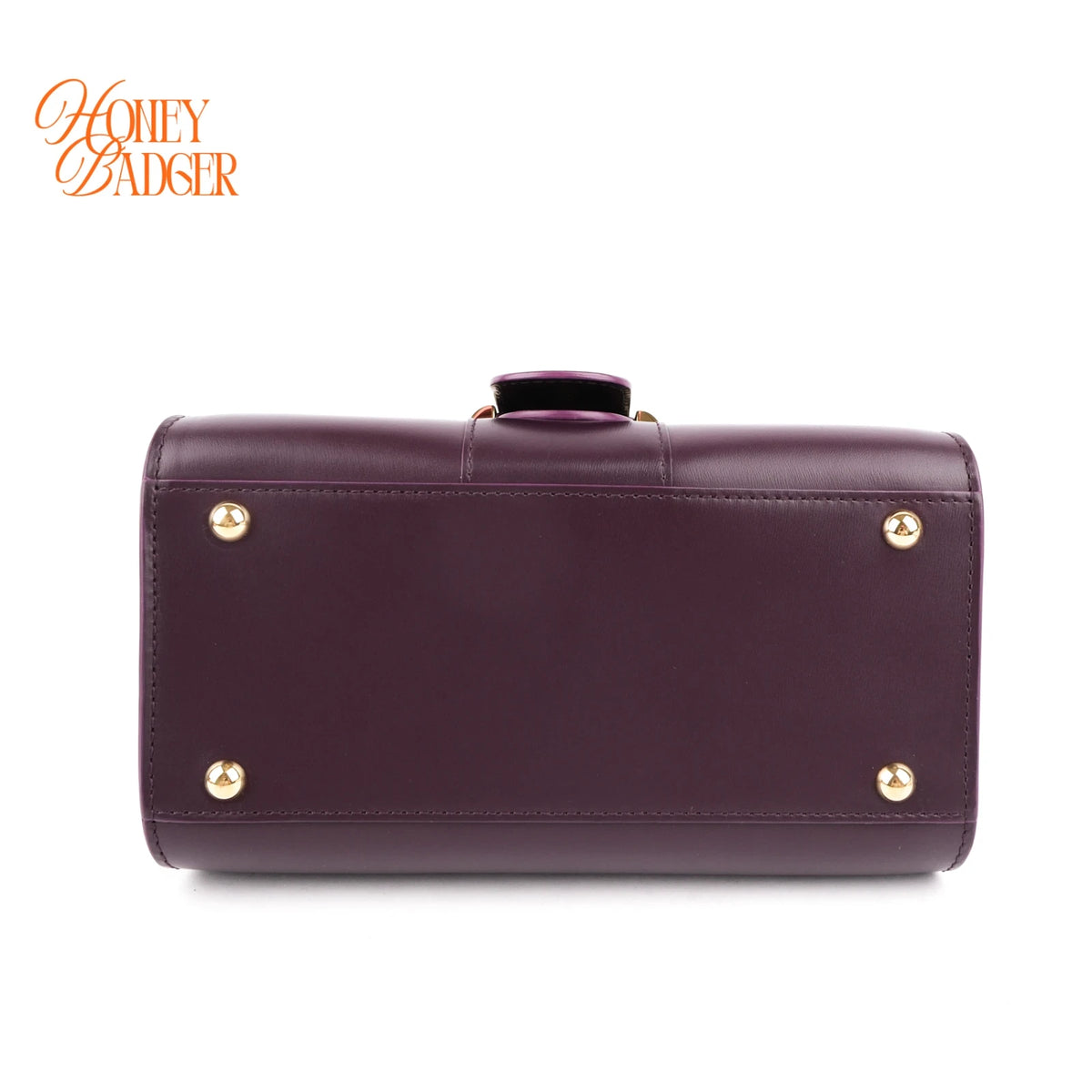Delvaux Brillant Mini Purple Box Calf Leather 2-Way Bag Rank A