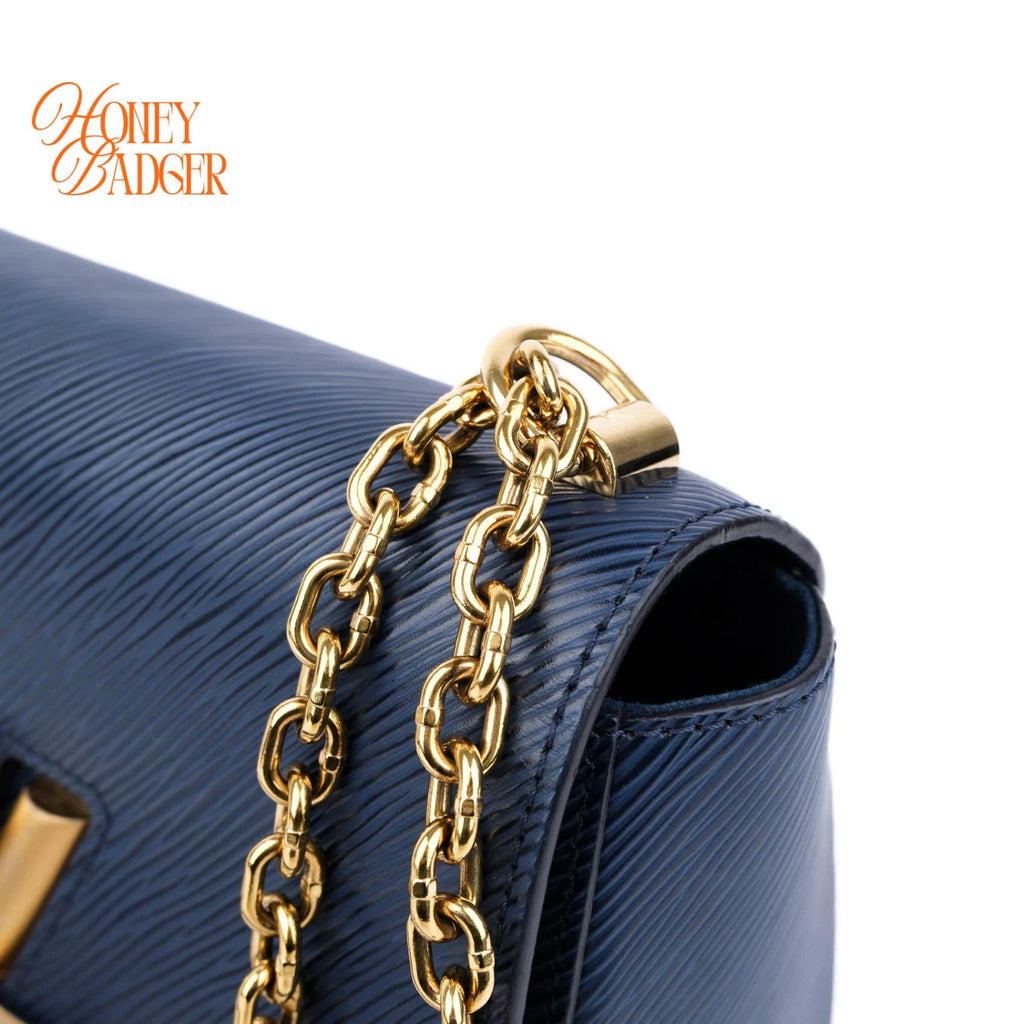 Louis Vuitton Twist MM Epi Leather Navy Gold Hardware Rank A