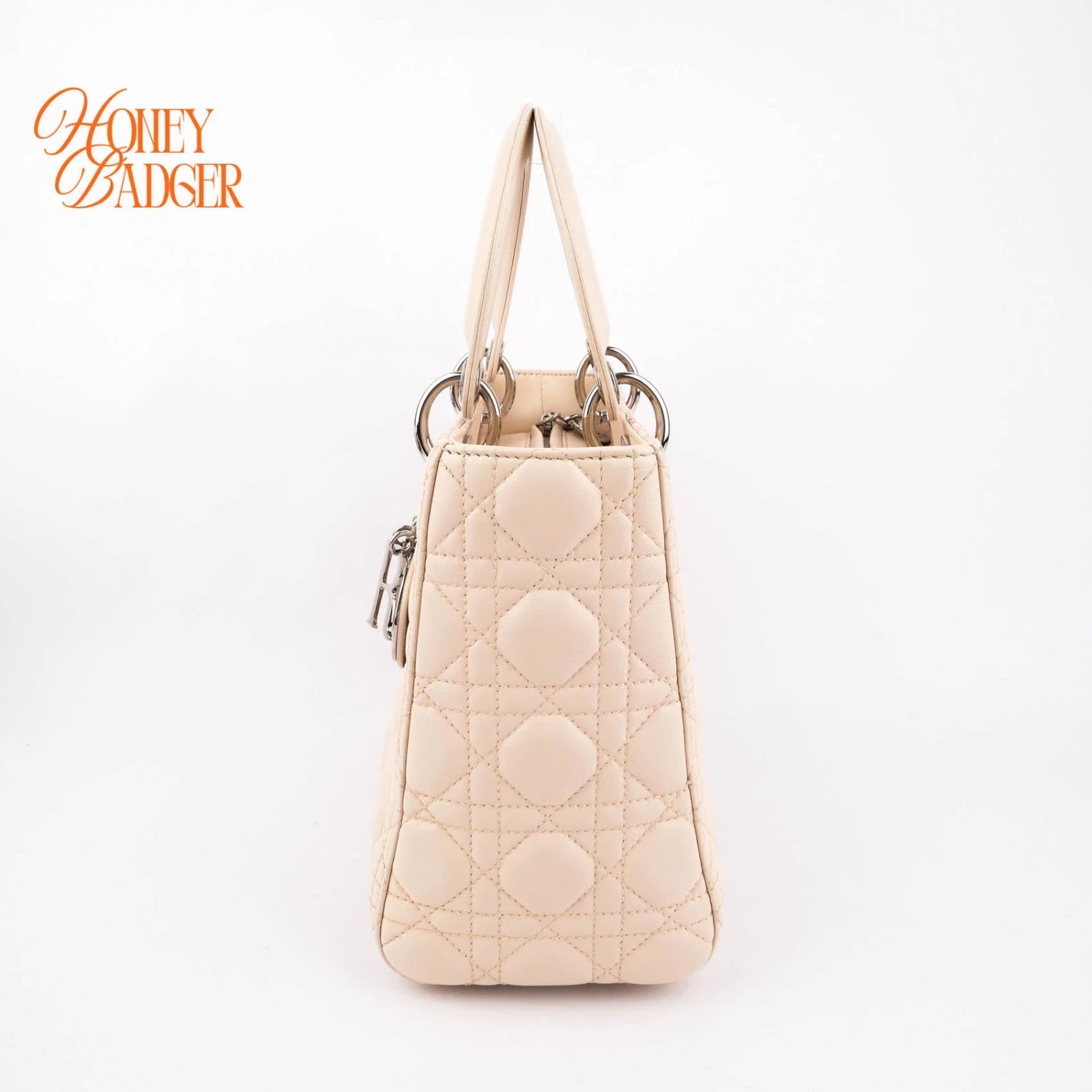 Dior Lady Dior Medium Lambskin White Rank A