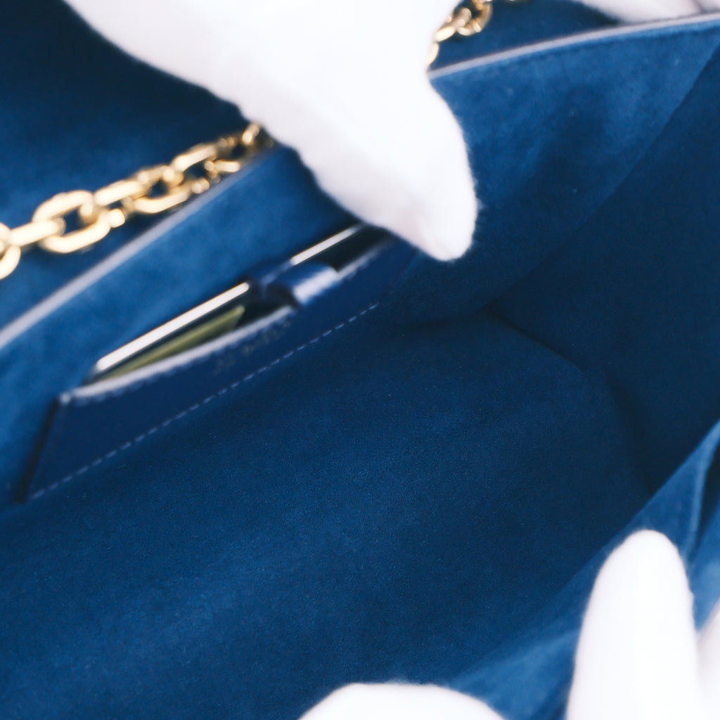 Louis Vuitton Epi Twist MM Blue Gold Hardware Shoulder Bag M53090