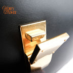 Celine Classic Box Medium Leather Black Gold Hardware Rank A