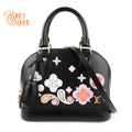 Louis Vuitton Alma BB Epi Leather Black Floral Multicolor Rank A