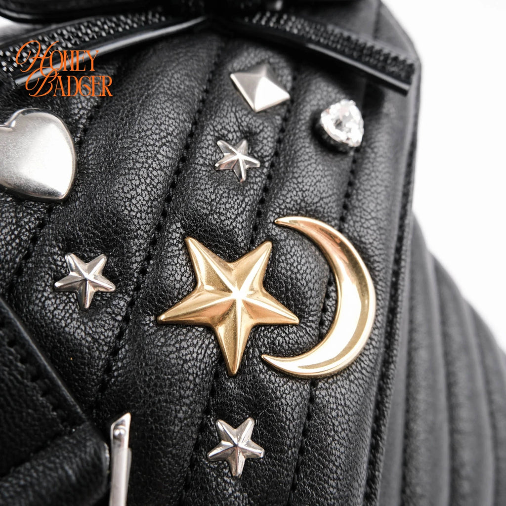 Saint Laurent College Medium in black leather with studs, Grade A condition.