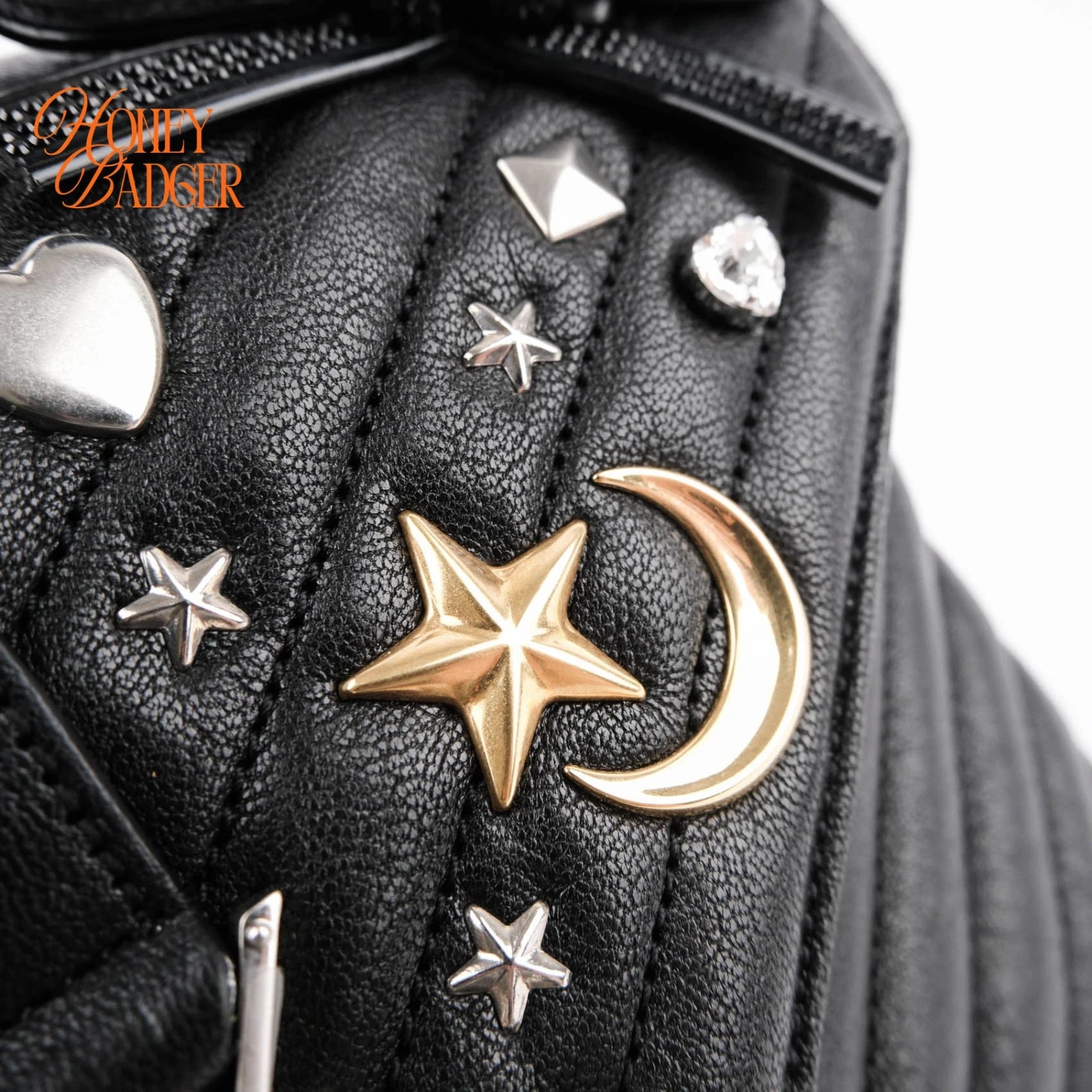 Saint Laurent College Medium in black leather with studs, Grade A condition.