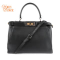 Fendi Peekaboo Medium Smooth Leather Black Rank A