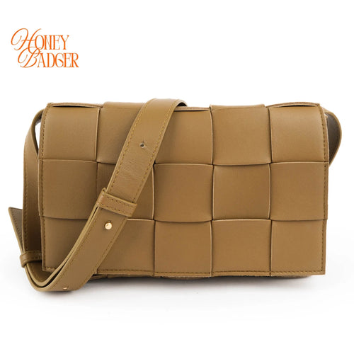Bottega Veneta Cassette Maxi Intrecciato Leather Shoulder Bag Brown