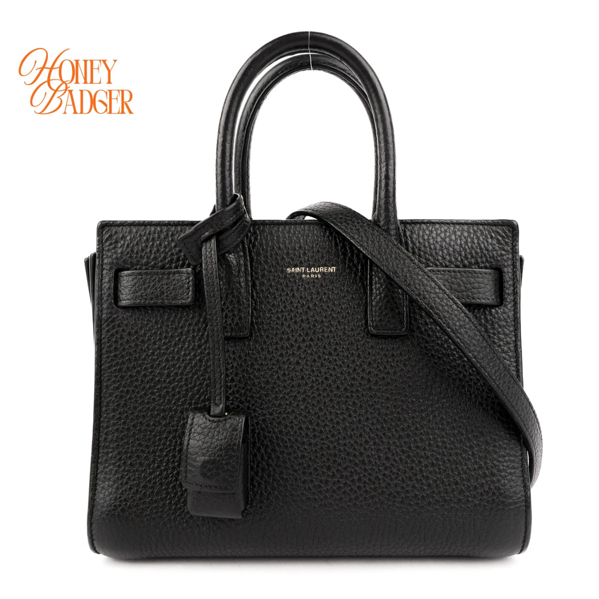 Saint Laurent Sac de Jour Nano Grained Leather Black Rank A