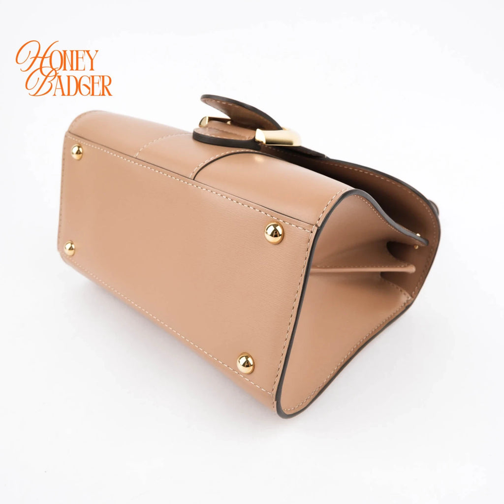 Delvaux Brillant Mini Box Calf Vison Gold Hardware Rank A