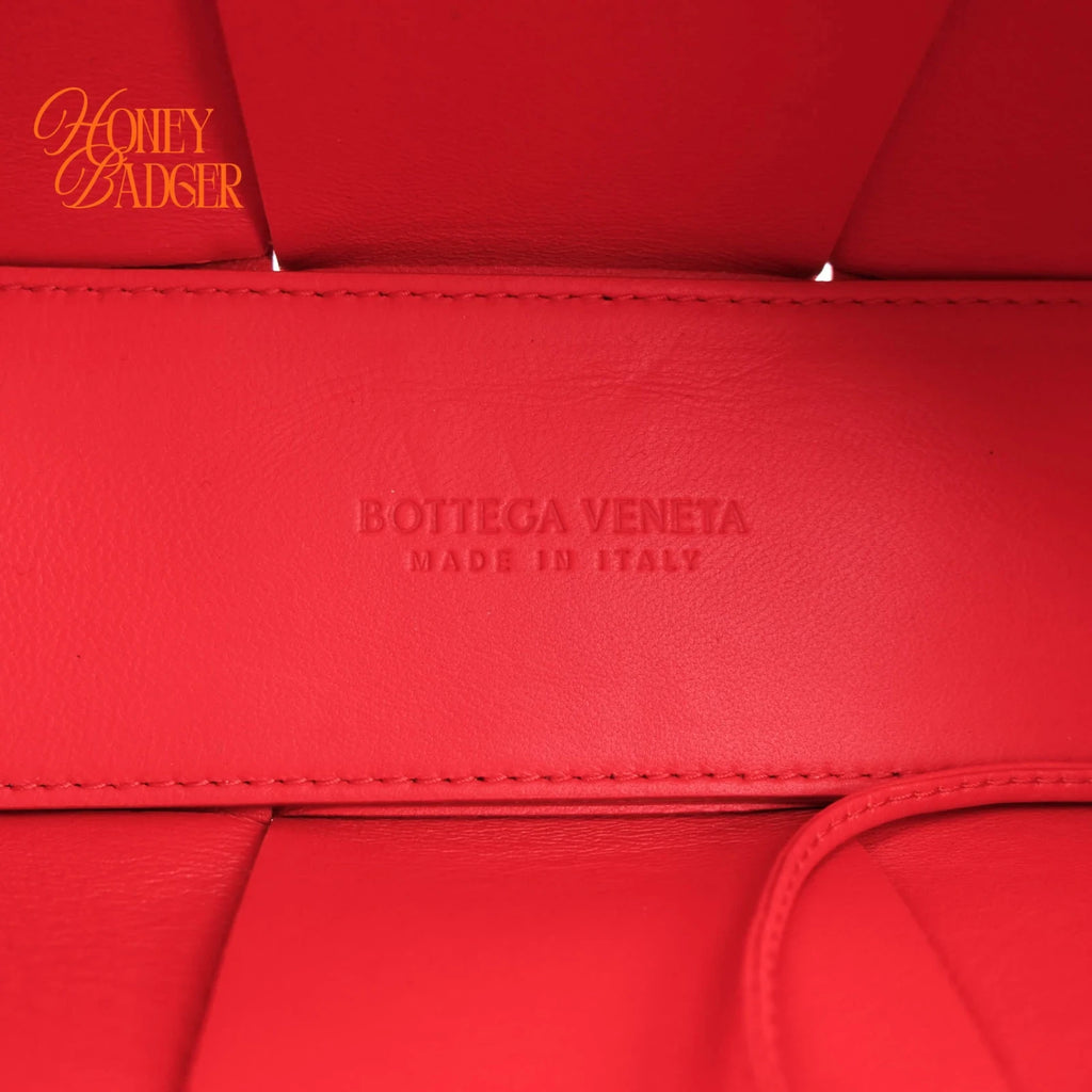 Bottega Veneta Arco Tote Mini Intrecciato Leather Red 2WAY Bag