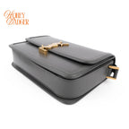 Saint Laurent Solferino Medium Satchel Bag Gray Smooth Leather Gold Hardware